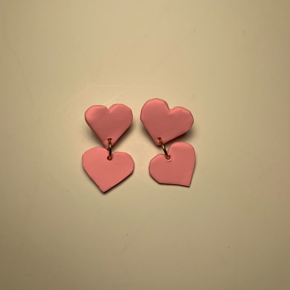 Clay Polymer “Conversation Hearts” Dangle Earrings